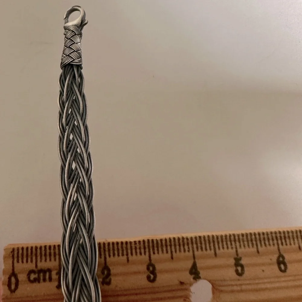 925 Silver 8.25” 8mm handmade bracelet braid wire unisex